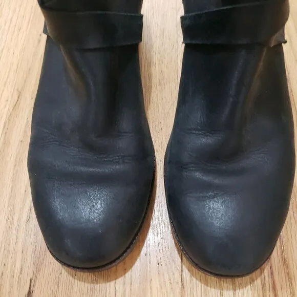 Sorel Cate Waterproof Ankle Booties Women's 9.5 Black Leather Chunky Lug