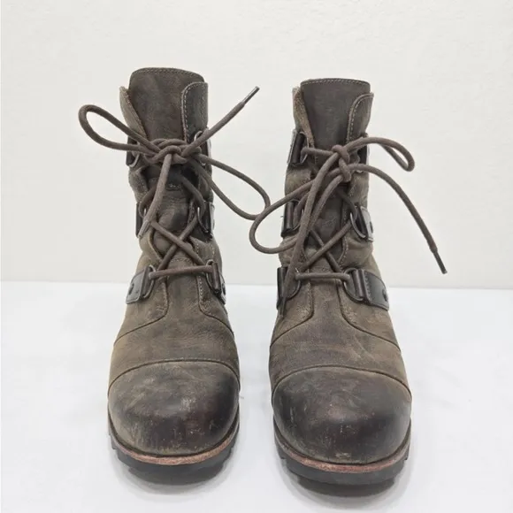 Sorel Joan of Arctic Wedge Mid Calf Boots Booties Shoes Womens Size 7 Brown