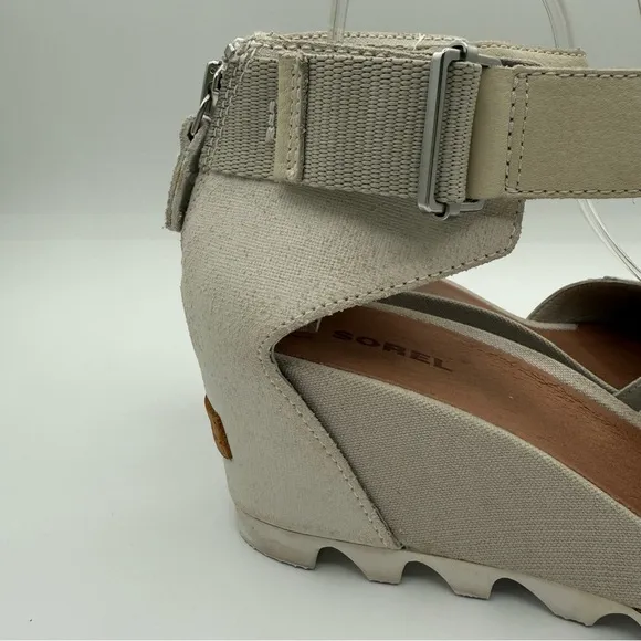 Sorel Joanie || Ankle Strap Genuine Leather Wedge Lug Sole Sandals Size 9