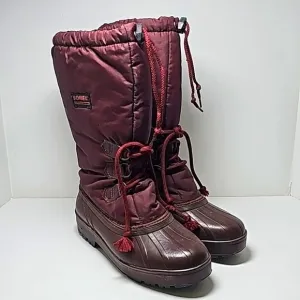 Sorel Kaufman Snow Boots Lace-up Nylon Rubber Insulated Mid Calf Round Toe 8