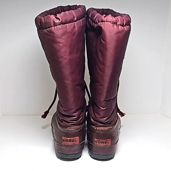 Sorel Kaufman Snow Boots Lace-up Nylon Rubber Insulated Mid Calf Round Toe 8
