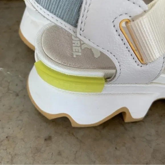 Sorel Kinetic Impact White Wedge Sandals Size 6.5
