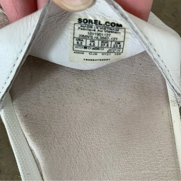 Sorel Kinetic Impact White Wedge Sandals Size 6.5