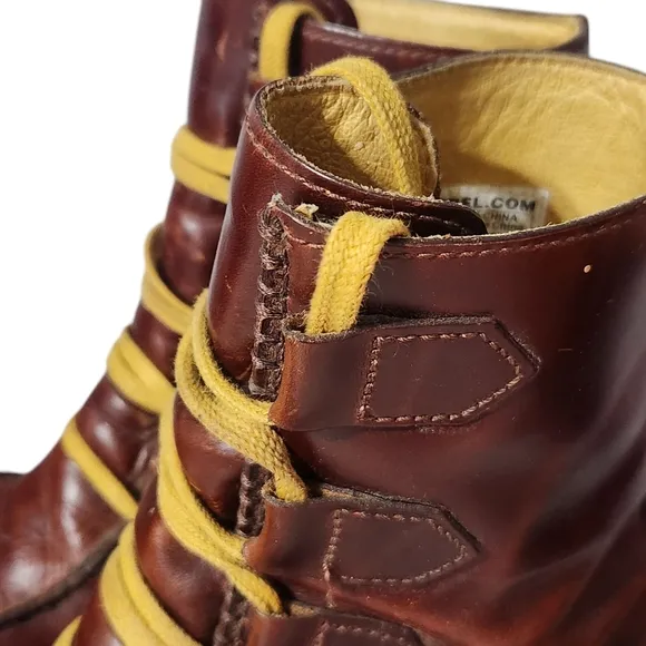 Sorel Mad Lace Leather Boots Mens Size 11 Brown Mid Calf