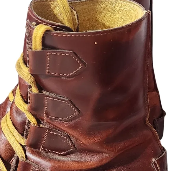 Sorel Mad Lace Leather Boots Mens Size 11 Brown Mid Calf