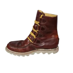 Sorel Mad Lace Leather Boots Mens Size 11 Brown Mid Calf