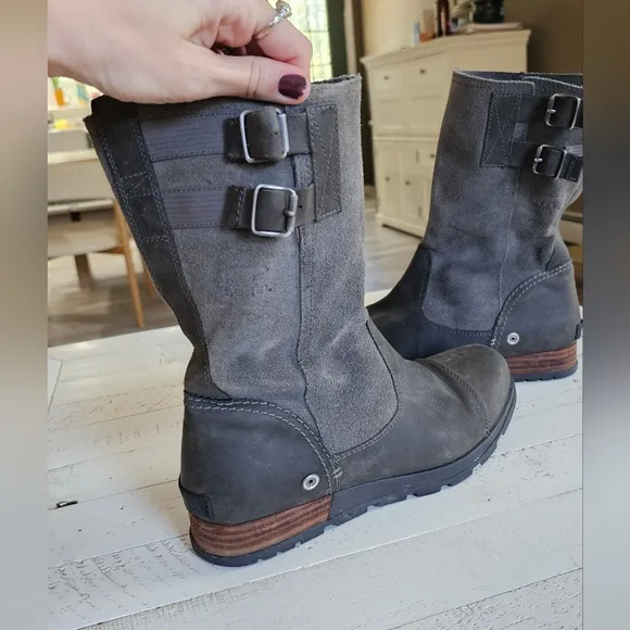Sorel Major Pull On Mid Calf Moto Buckle Boots