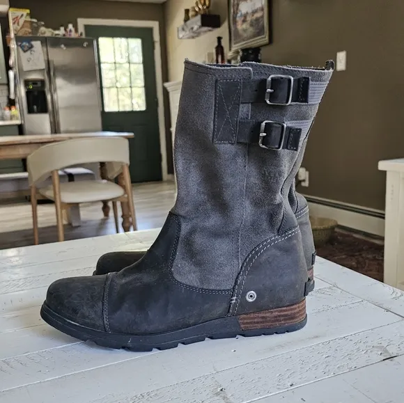 Sorel Major Pull On Mid Calf Moto Buckle Boots