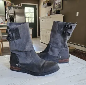 Sorel Major Pull On Mid Calf Moto Buckle Boots