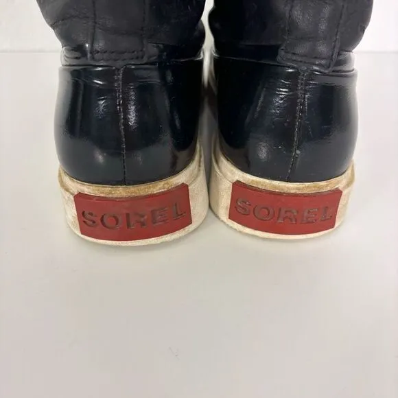 Sorel Patent Leather &amp; Leather Lace Up Fur Lined Winter Boots