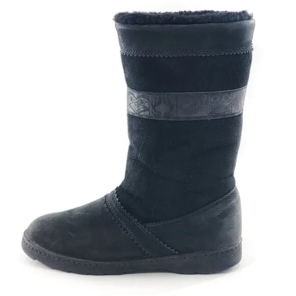 SOREL Real Shearling Lined Black Mid-Calf Winter Boots
