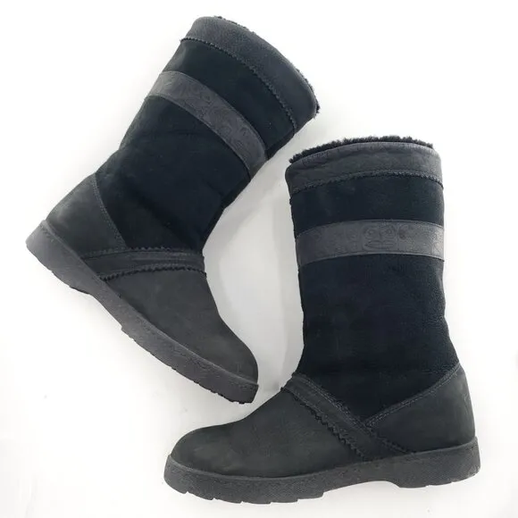 SOREL Real Shearling Lined Black Mid-Calf Winter Boots
