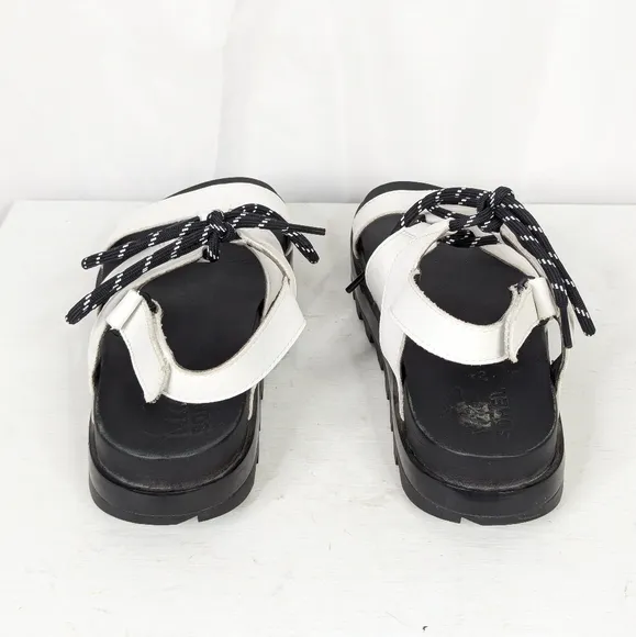 Sorel Roaming Lace Up White Leather Sandals