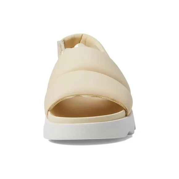 Sorel Shoes Viibe Honey White Leather Slingback Sandals