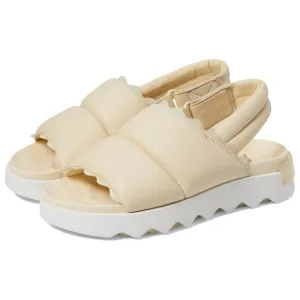 Sorel Shoes Viibe Honey White Leather Slingback Sandals