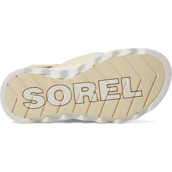 Sorel Shoes Viibe Honey White Leather Slingback Sandals