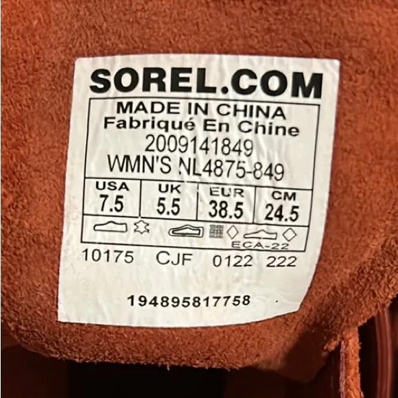 Sorel Size 7.5 Suede Hi-Line Heel Lace Up Chelsea Boots in Warp Red Tawny Buff