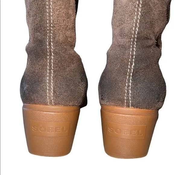 Sorel‎ Toronto Brown Suede Waterproof Buckle Mid-Calf Wedge Boots