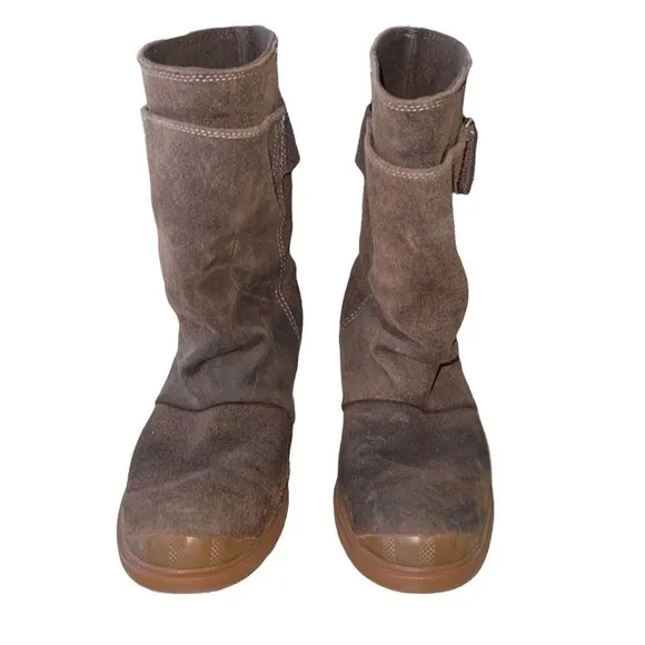 Sorel‎ Toronto Brown Suede Waterproof Buckle Mid-Calf Wedge Boots
