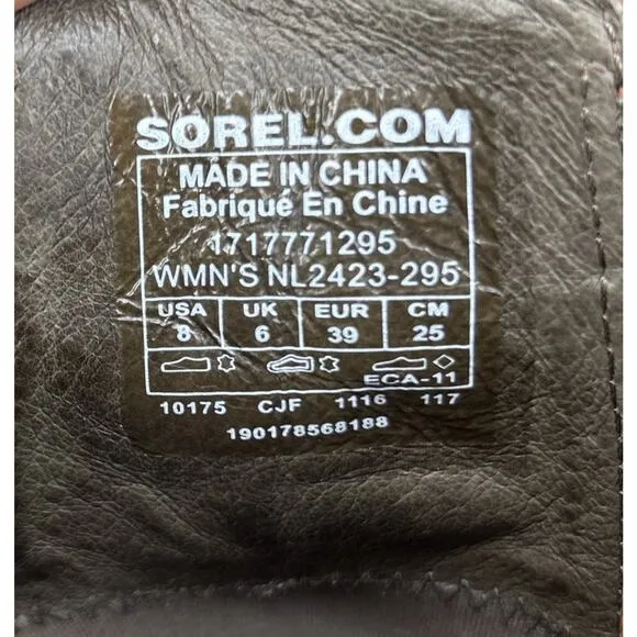 Sorel Womens 8 Red Addington Sandals Leather 2.75&quot; Heel Cut Out Shoes NL2423-29