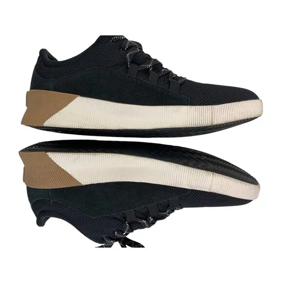 Sorel Womens Black Sneakers Out N About Size 10 Suede Mesh GUC waterproof