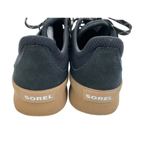 Sorel Womens Black Sneakers Out N About Size 10 Suede Mesh GUC waterproof