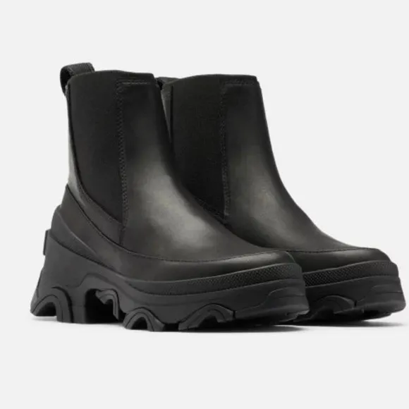 Sorel Women’s Brex Waterproof Black Chelsea Ankle Boots with Chunky Sole Size 10