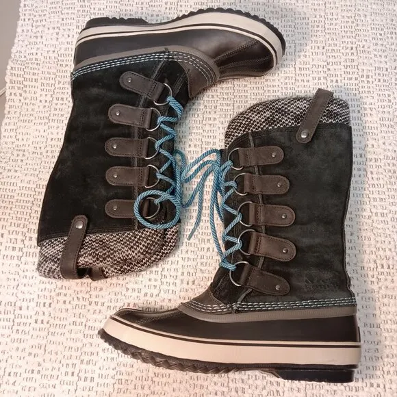 Sorel women's 'Joan of Arctic' knit liner mid calf snow winter boots sz 9