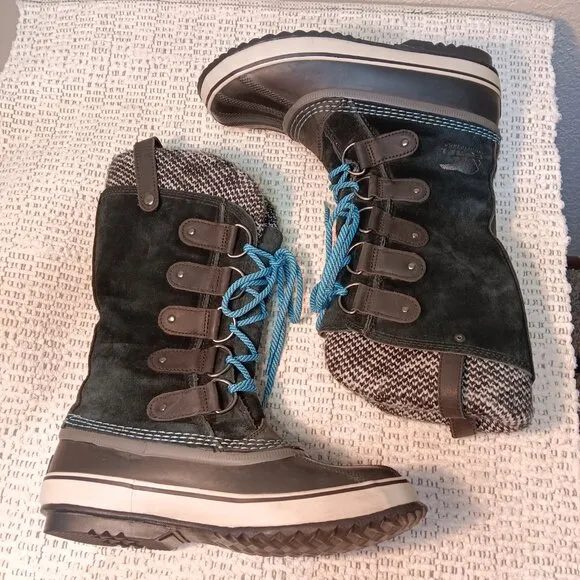 Sorel women's 'Joan of Arctic' knit liner mid calf snow winter boots sz 9