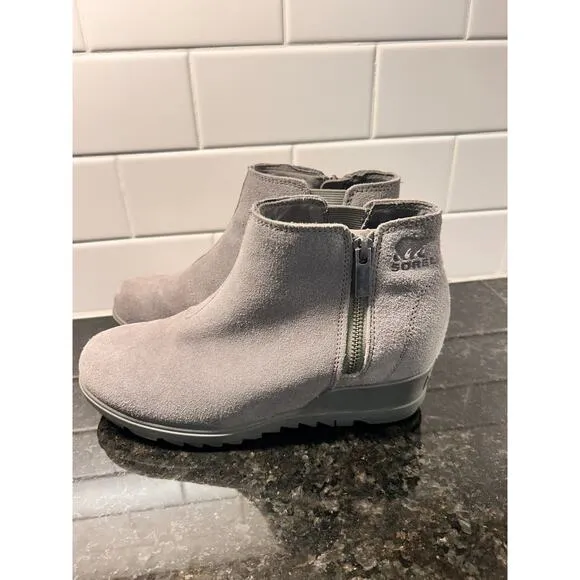 Sorel Women's Slip-On Suede‎ Leather Evie Zip Ankle Boots 2004901052 Size 7.5