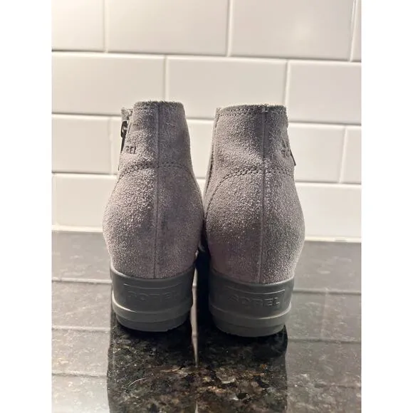 Sorel Women's Slip-On Suede‎ Leather Evie Zip Ankle Boots 2004901052 Size 7.5