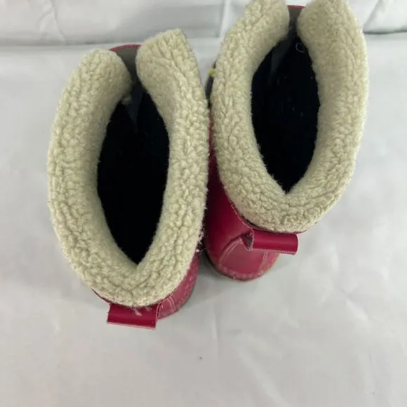 SOREL Yoot Pac Youth Pink Waterproof Snow Boots Faux Fur Size 6 Mid-Calf