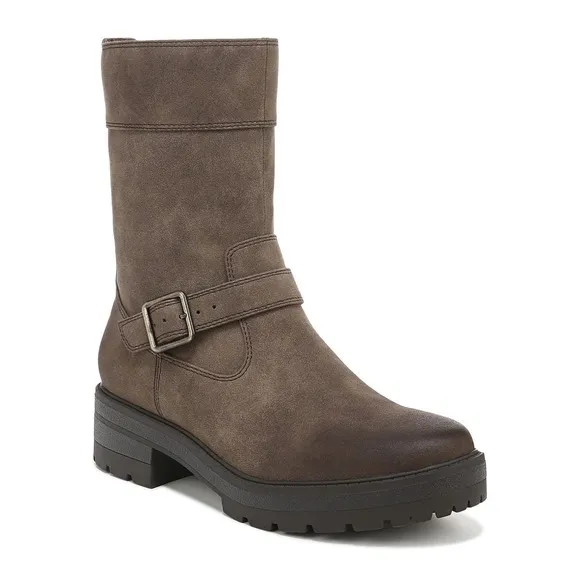 SOUL Naturalizer Newport Mid Calf Boot, Sz 6.5, Brown, Synthetic Moens Shoes