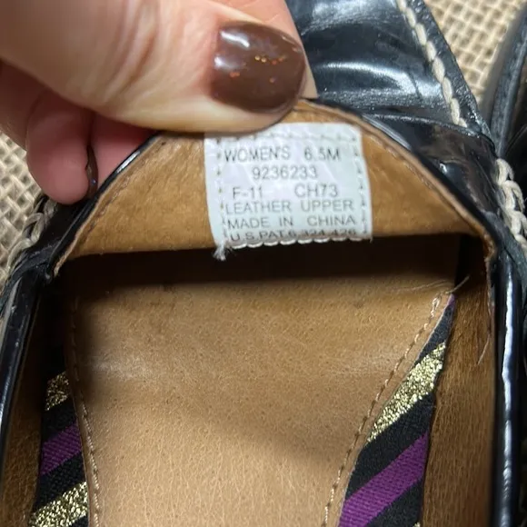 Sperry Black Patent Windsor Lug Sole Penny Loafer 6.5