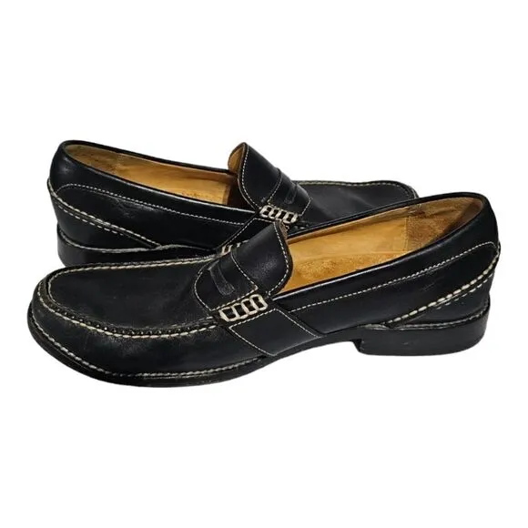 SPERRY GOLD CUP Black Leather Penny Loafers - Size 12