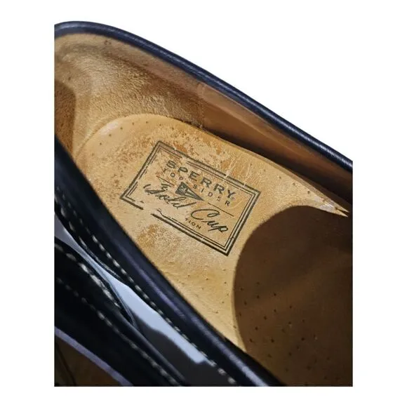 SPERRY GOLD CUP Black Leather Penny Loafers - Size 12