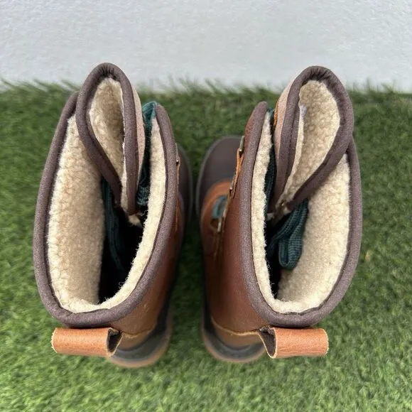 Sperry‎ Kittery Waterproof Tan Teal Pebbled Leather Mid-Calf Boots Women's 7.5