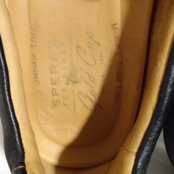 Sperry Topsiders Gold Cup Black Driving Loafers Shoes
