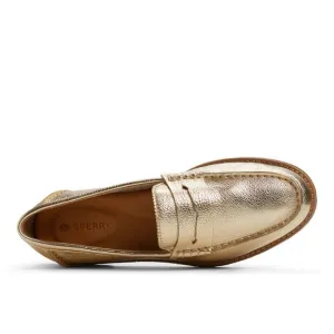 Sperry Women’s Seaport Penny Loafer Gold Gilded Slip on Loafers Size 6.5
