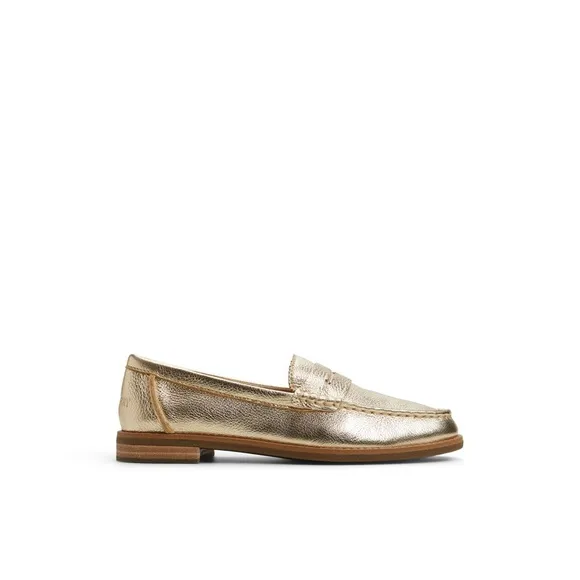 Sperry Women’s Seaport Penny Loafer Gold Gilded Slip on Loafers Size 6.5