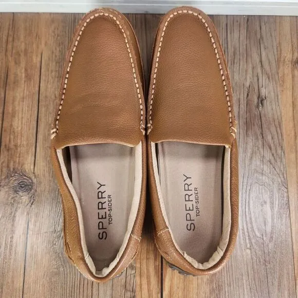 Sperry Top-Sider Hampden Venetian Men Sz 8.5 Brown Leather Driving Loafers Shoes