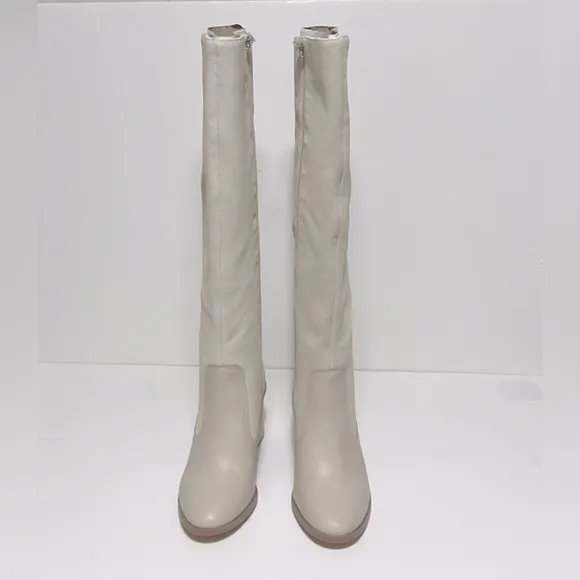 SPLENDID Women's Tall Riding Chunky Block Heel Leather Boots Size 6M Shoes NWT