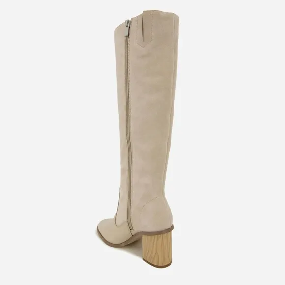 SPLENDID Women's Tall Riding Chunky Block Heel Leather Boots Size 6M Shoes NWT