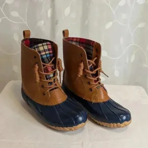 Sporto Mid-Calf Duck Boots, Faux Fur Lining, Flannel Lining, Leather Upper, 8