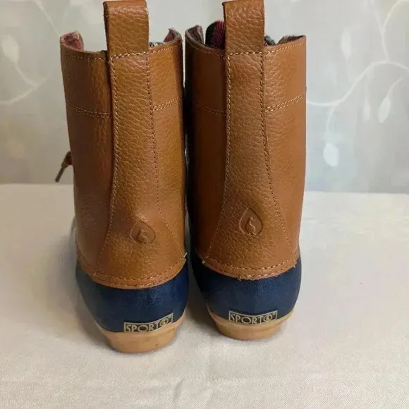 Sporto Mid-Calf Duck Boots, Faux Fur Lining, Flannel Lining, Leather Upper, 8
