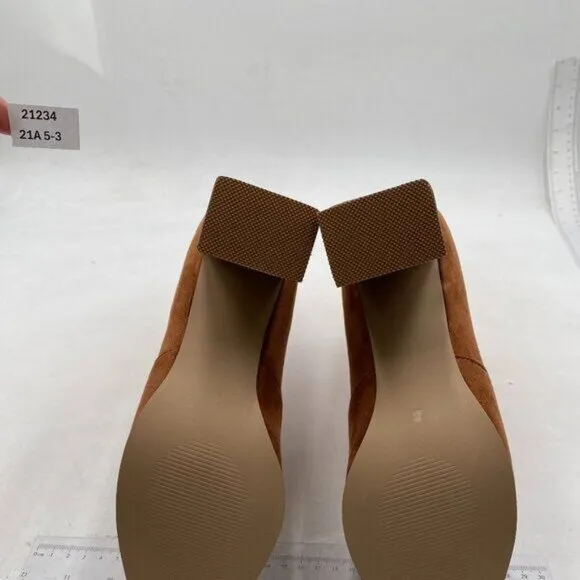 Square Toe Boots for Women Ankle Boots With Chunky Heel Short Dress Boots Brown