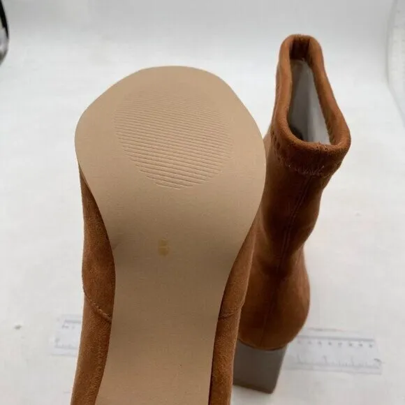 Square Toe Boots for Women Ankle Boots With Chunky Heel Short Dress Boots Brown