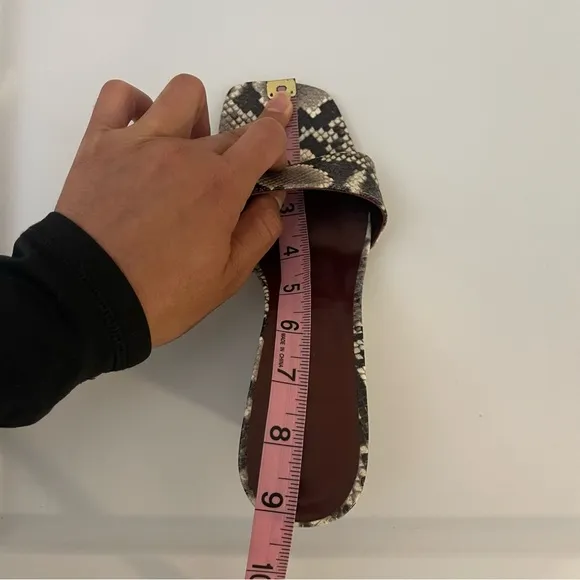 STAUD Billie Snakeskin-Print Leather Wedoe Sandals size 6.5