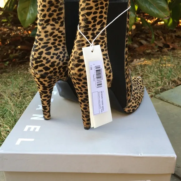 🐆Stefanel calf hair leather boots leopard 38/8