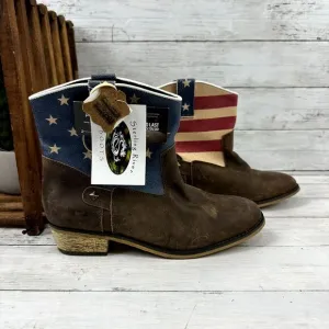 Sterling River Womens Brown American Flag Mid-Calf Cowgirl Western Boots 9.5 M‎